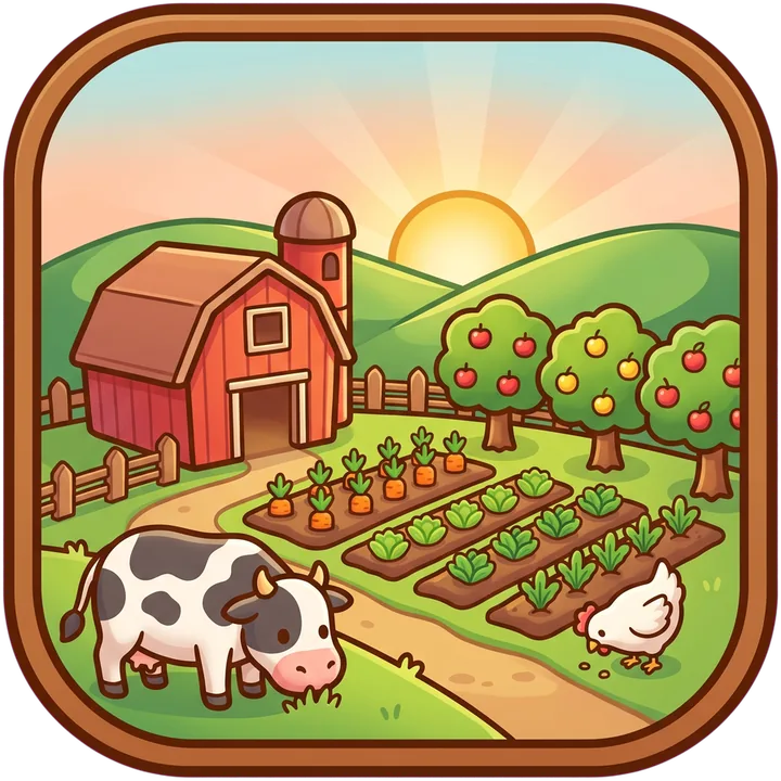 La ferme de Ferme Fusion au lever du soleil